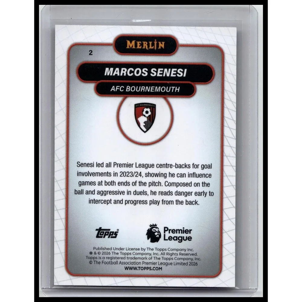 Marcos Senesi #2 AFC Bournemouth Vintage Merlin Refractor Base